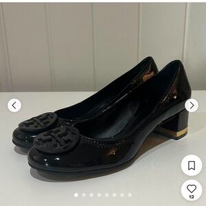 Tory Burch Patent Leather Black Heels Size 9.5